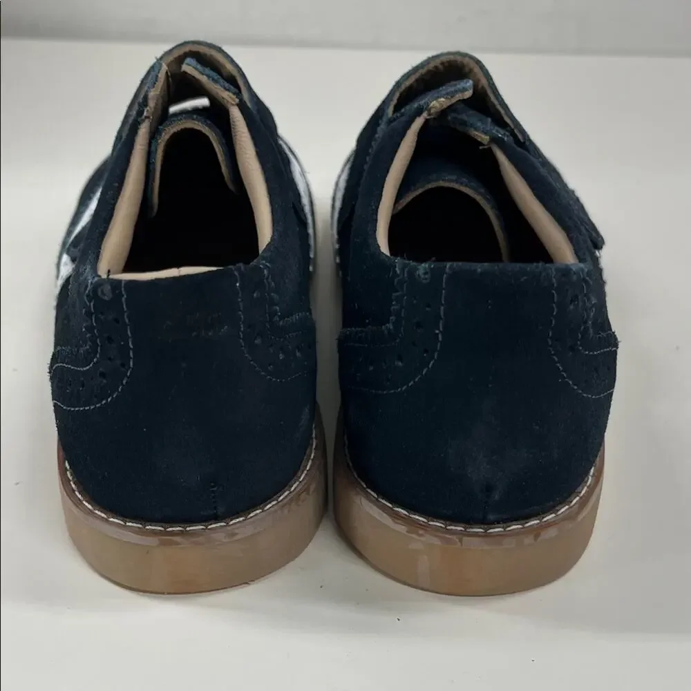 NEW Elephantito Jamie Navy/White Suede Oxford Wingtip Shoes Size 3